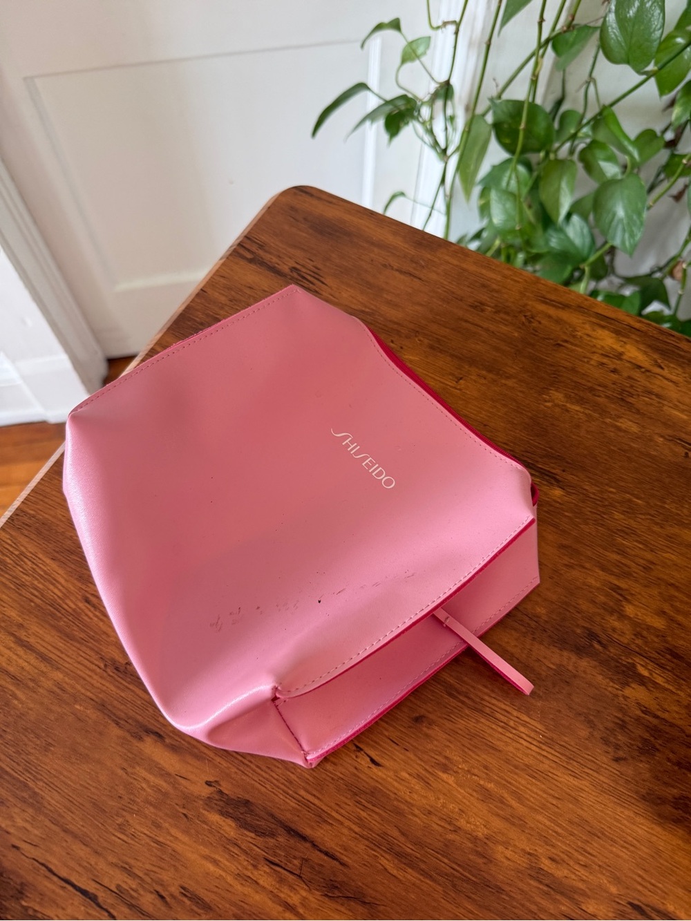 Shiseido Pink Fold-Top Cosmetic Pouch